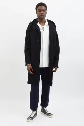 Black Fleece Raised Hooded Coat