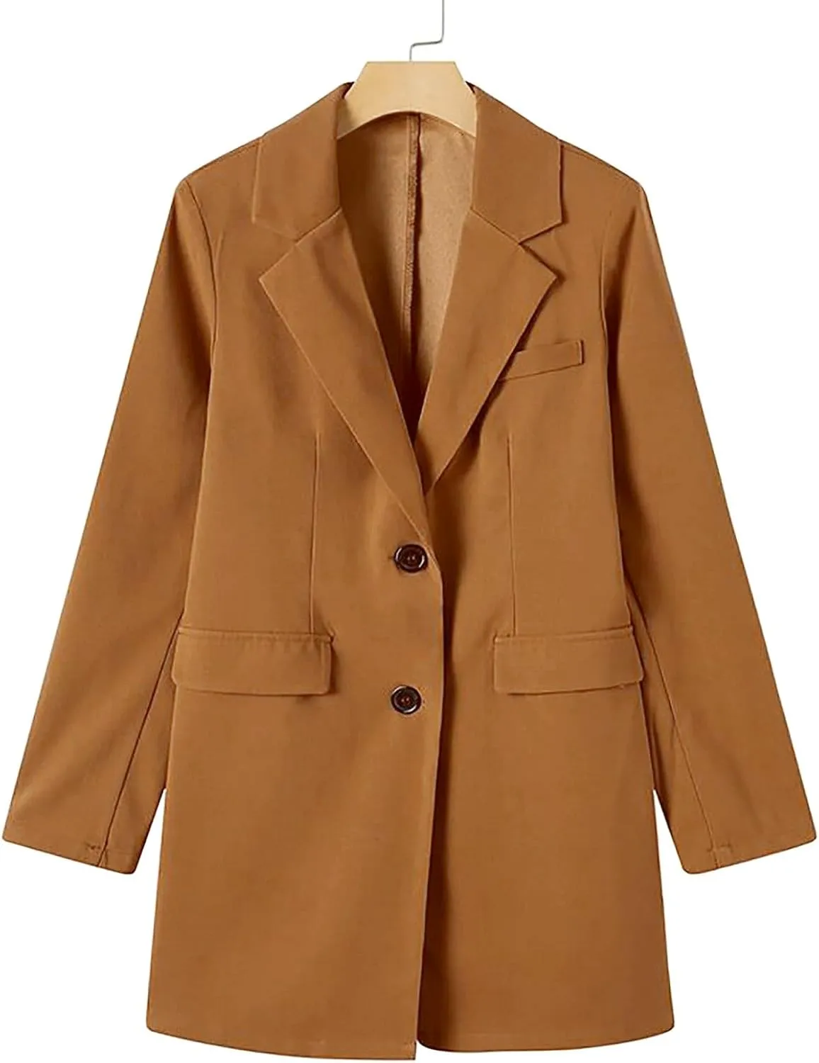 Blazers for Women,Wool Blend Trench Coat Elegante Business Jackets Open Front Work Office Winter Suit Cardigan