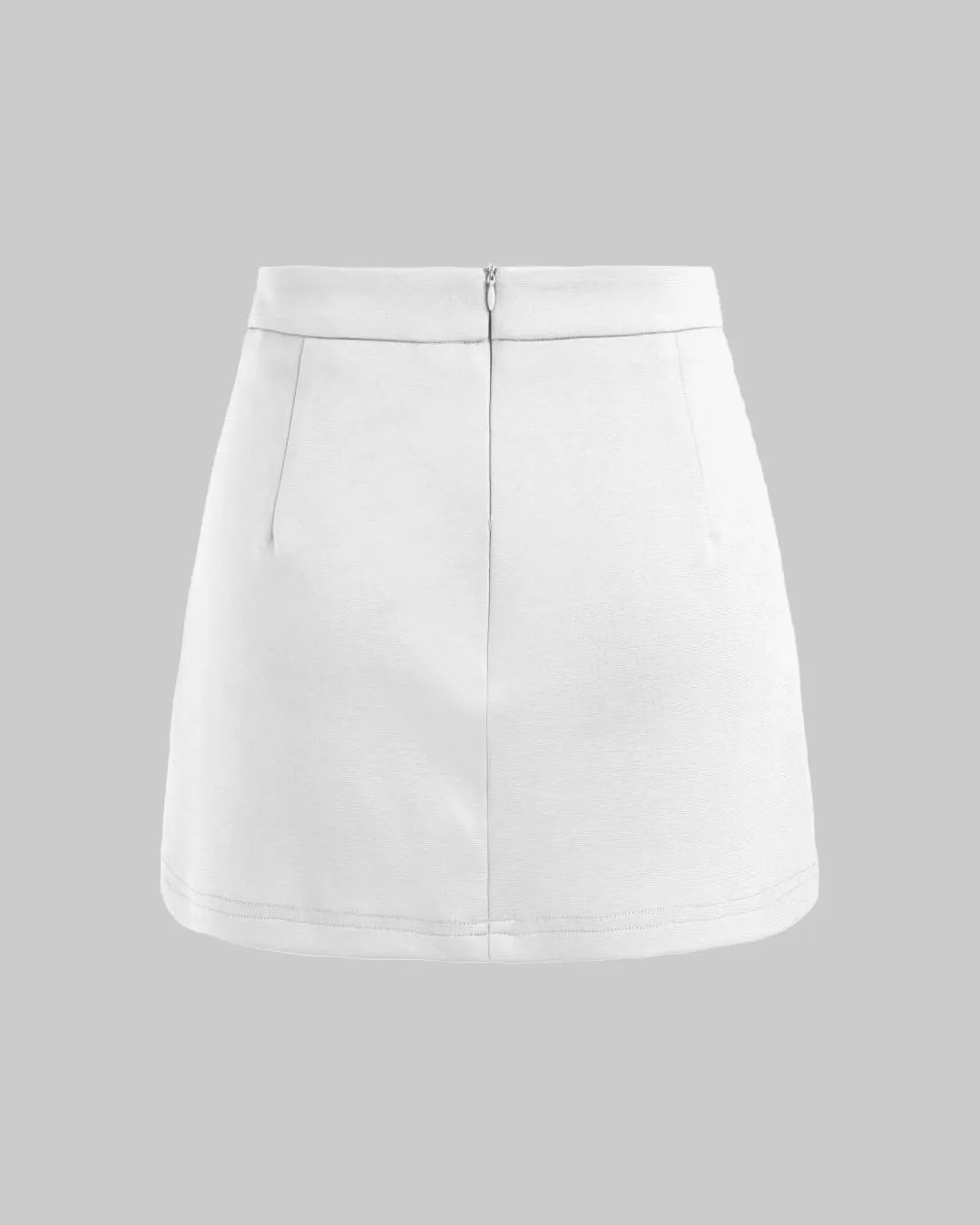 Blockcore Inspired Solid Mini Skirt In White