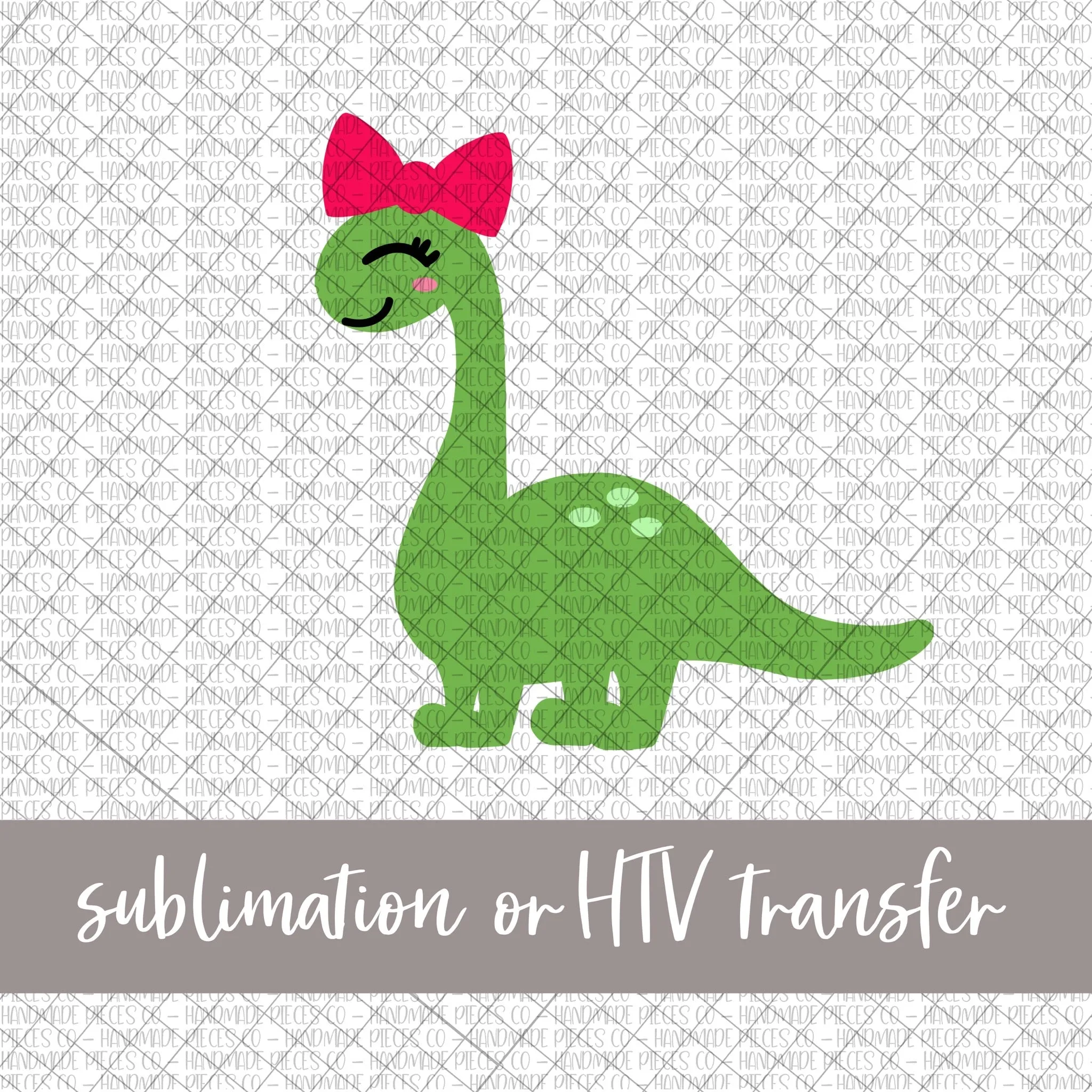 Brontosaurus Dinosaur, Bow - Sublimation or HTV Transfer