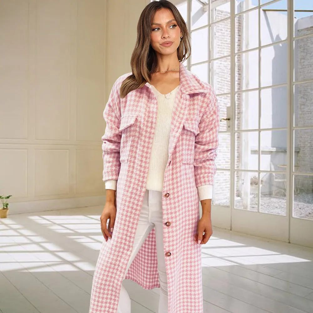 Button Plaid Shirt Jackets Coat Wholesale Women's