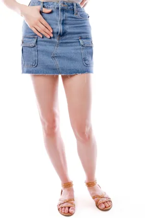 Cargo Denim Mini Skirt