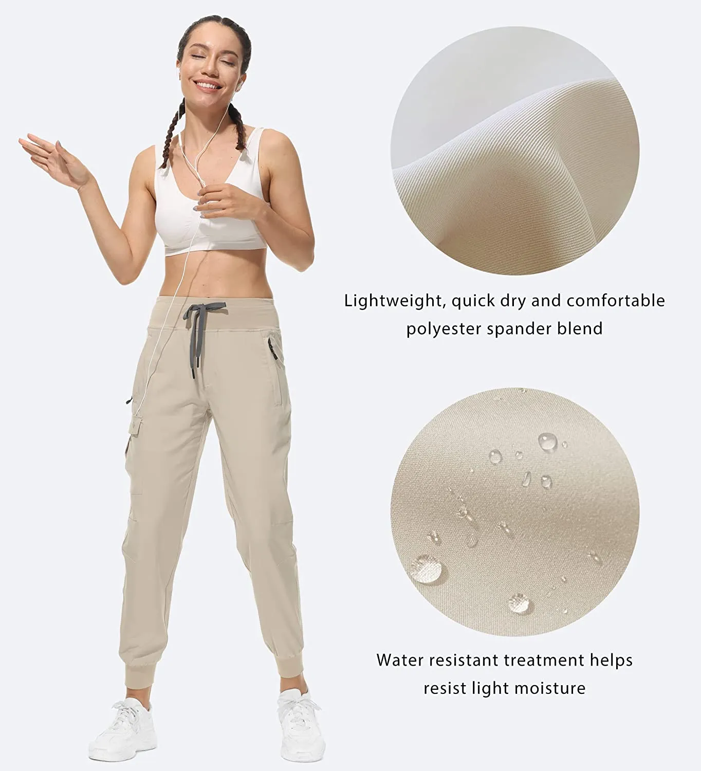 FashionSierra - Cargo Hiking Pants Lightweight Joggers Quick Dry Water