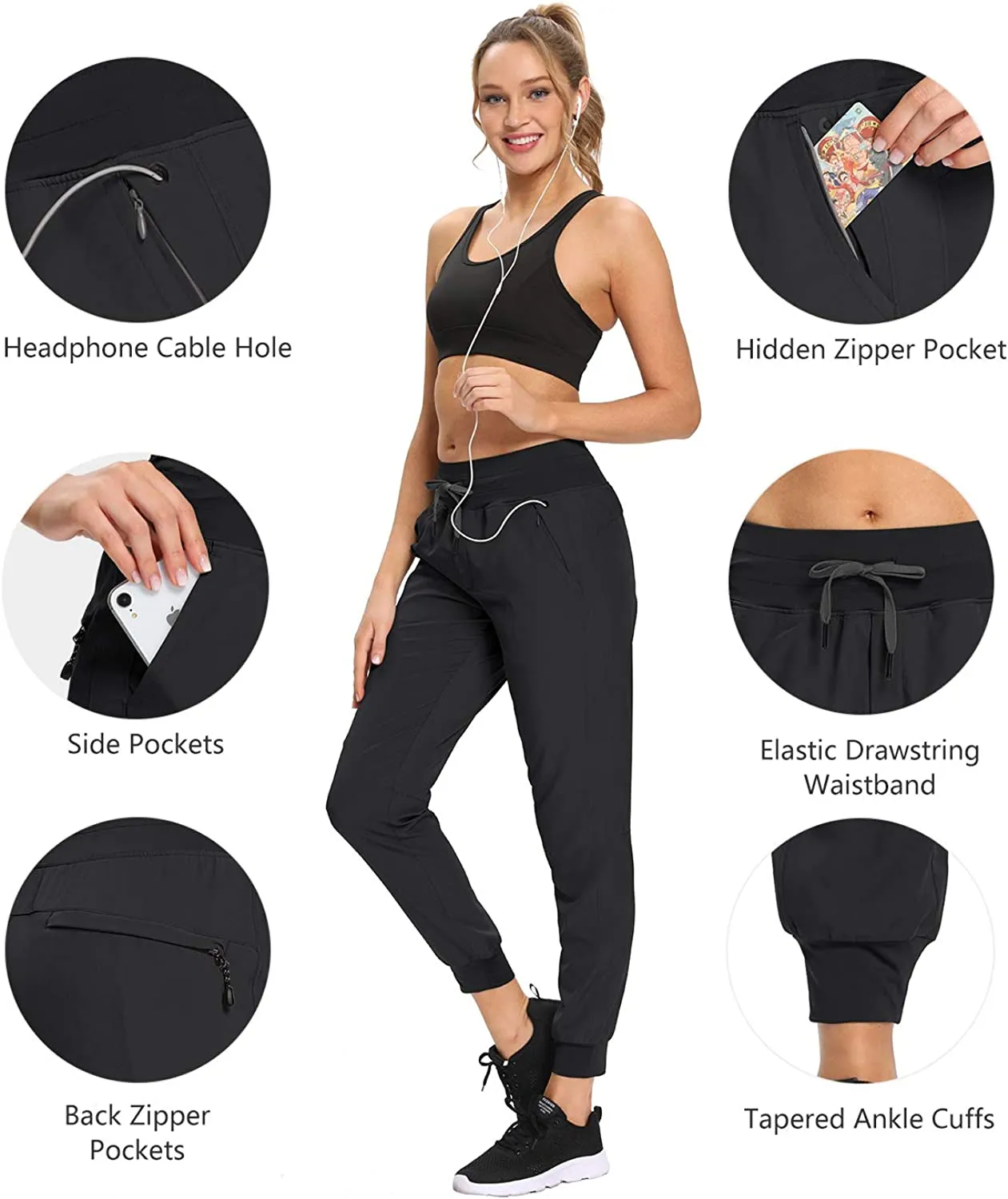 FashionSierra - Cargo Hiking Pants Lightweight Joggers Quick Dry Water