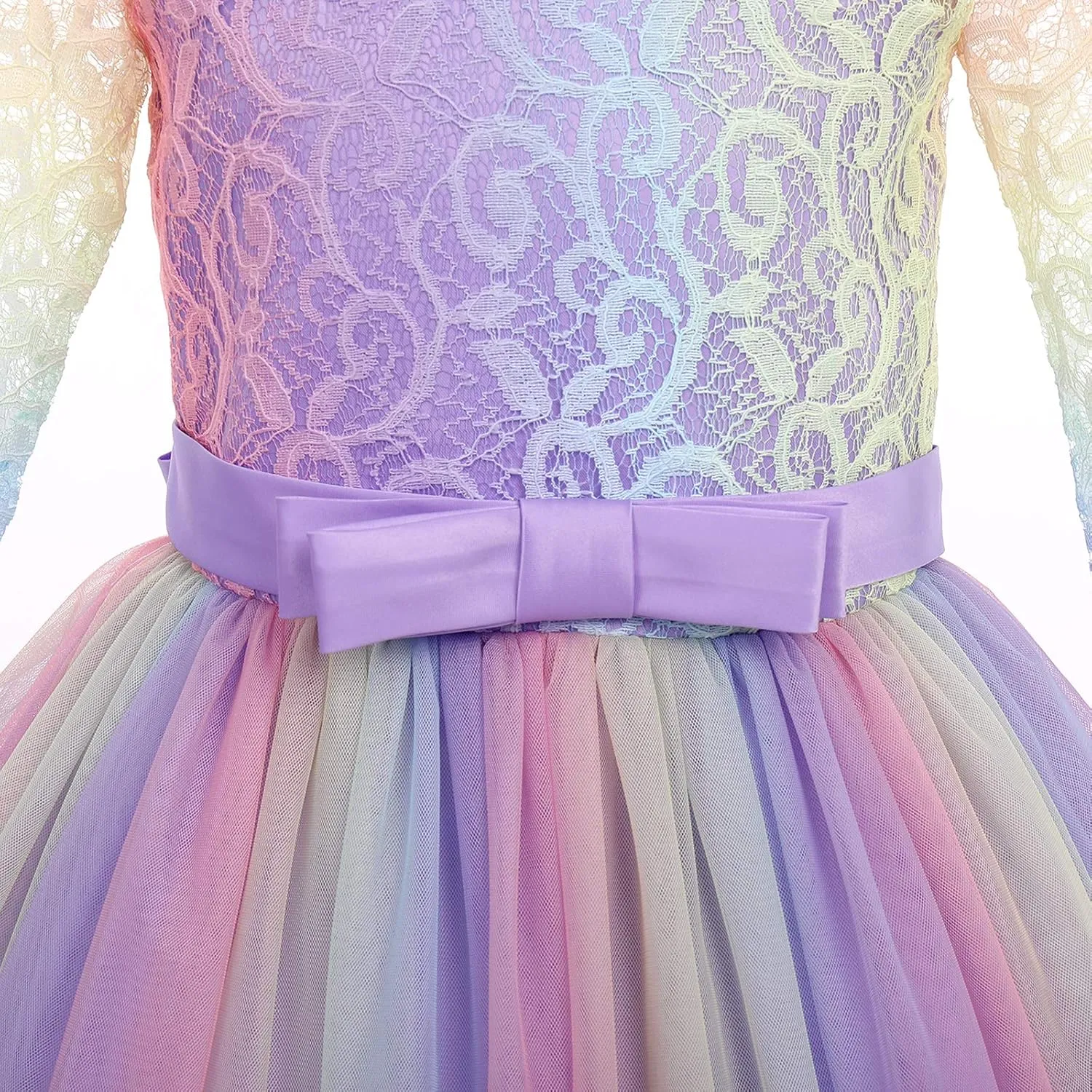 Flower Girls Vintage Lace 3/4 Sleeve Bridesmaid Velvet Dress Princess Wedding Party Pageant Evening Formal Prom Ball Gown