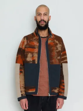 Folk Signal Fleece in Rust Multi Checkerboard