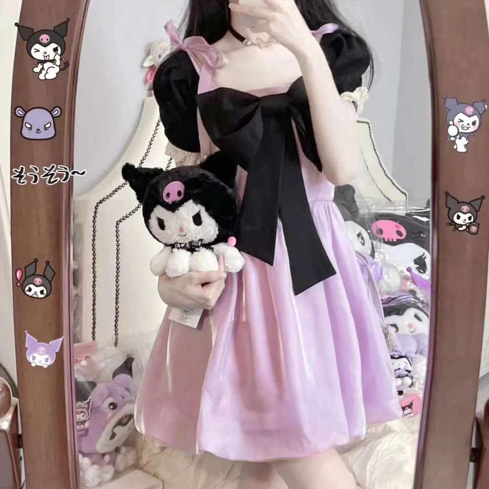 Front Big Bow Suspender Dress