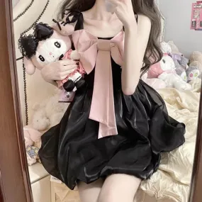 Front Big Bow Suspender Dress