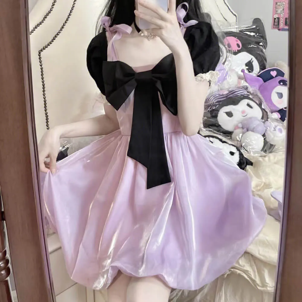 Front Big Bow Suspender Dress
