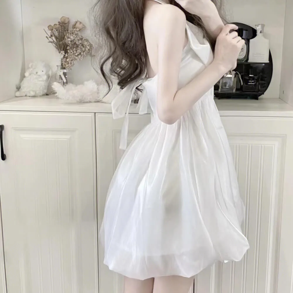 Front Big Bow Suspender Dress