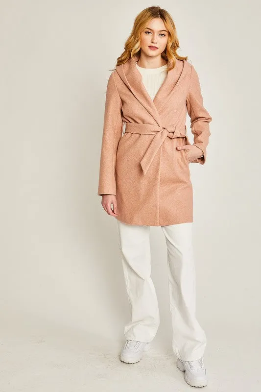 FS CLEARANCE JQ Fleece Belted Hoodie Coat