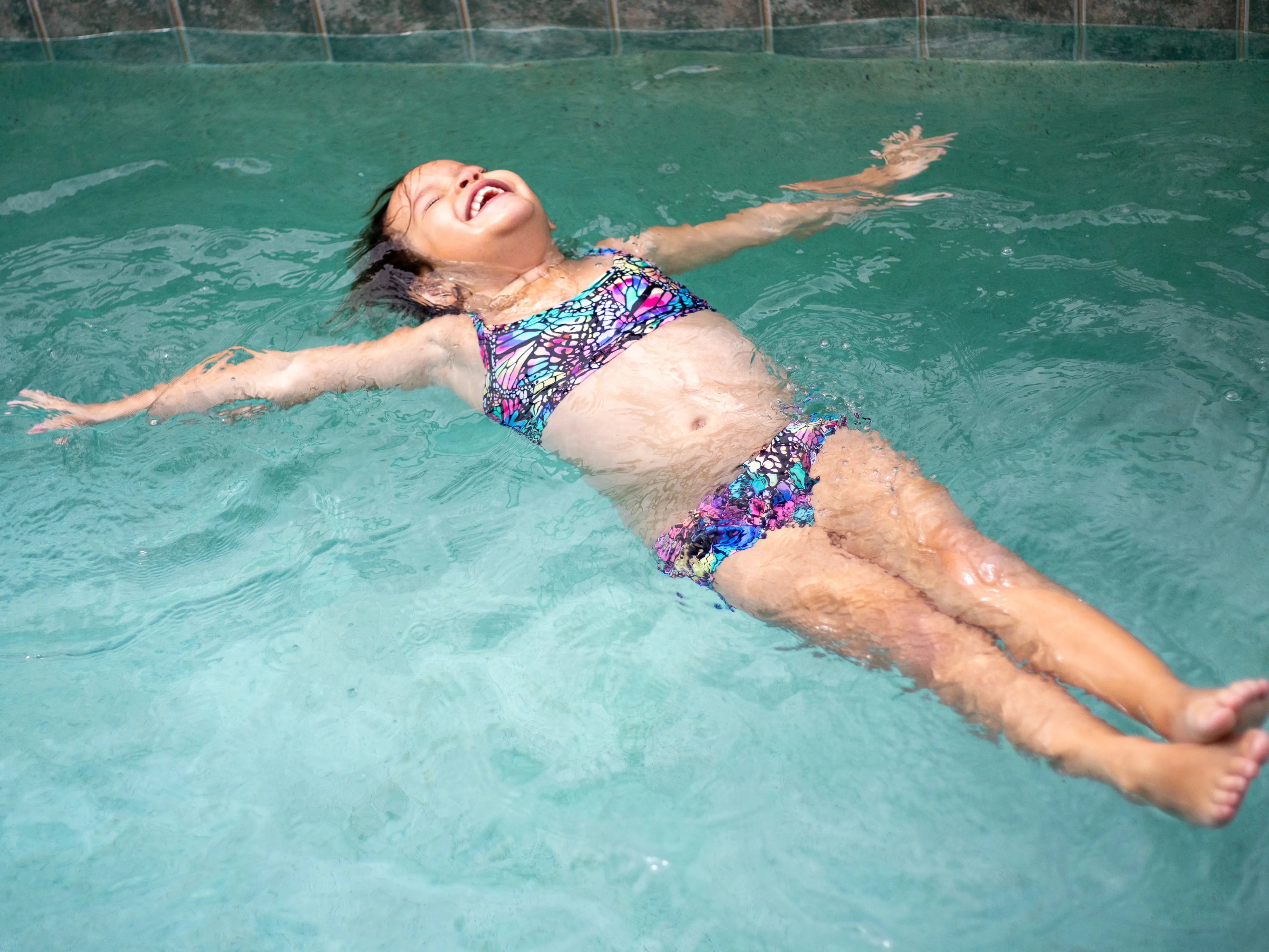 Girls UPF 50  Printed Swim Briefs  | Splatter