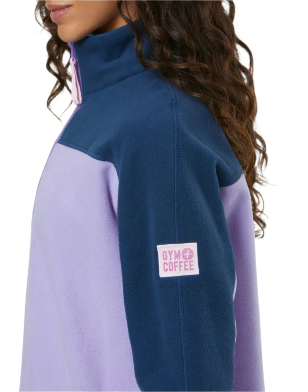 Gym Coffee Womens Half Zip Polar Fleece Lilac