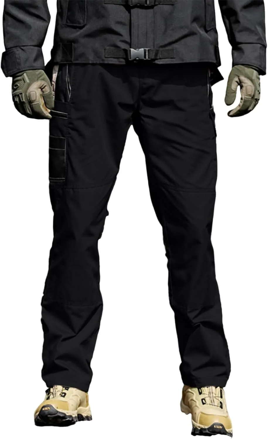 Hiking Pants for Men Lightweight Waterproof Baggy Cargo Pants Casual Straight Leg Trousers with Pockets
