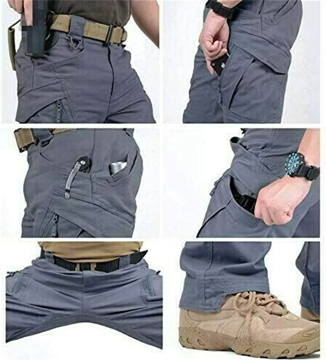 LELEBEAR 2021 Upgraded Tactical Waterproof Pants, Mens Waterproof Hiking Tactical Trousers for Combat Outdoor Hiking