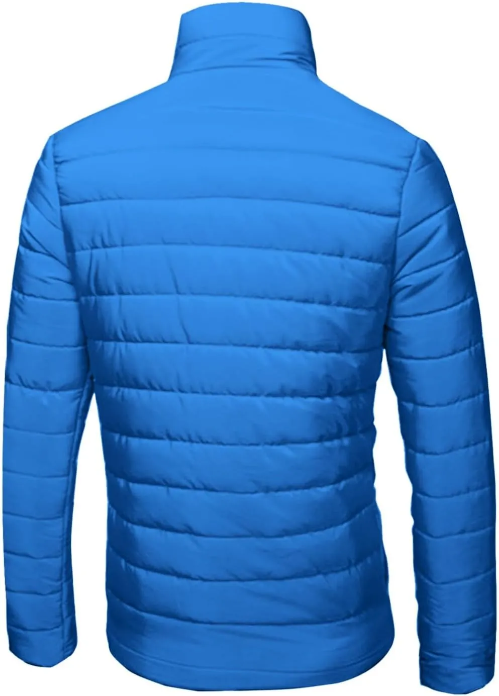Men Lightweight Jacket Puffer Hoodless Light Padded Zip Down Jacket Winter Warm Bubble Coat Packable Quilted Jackets