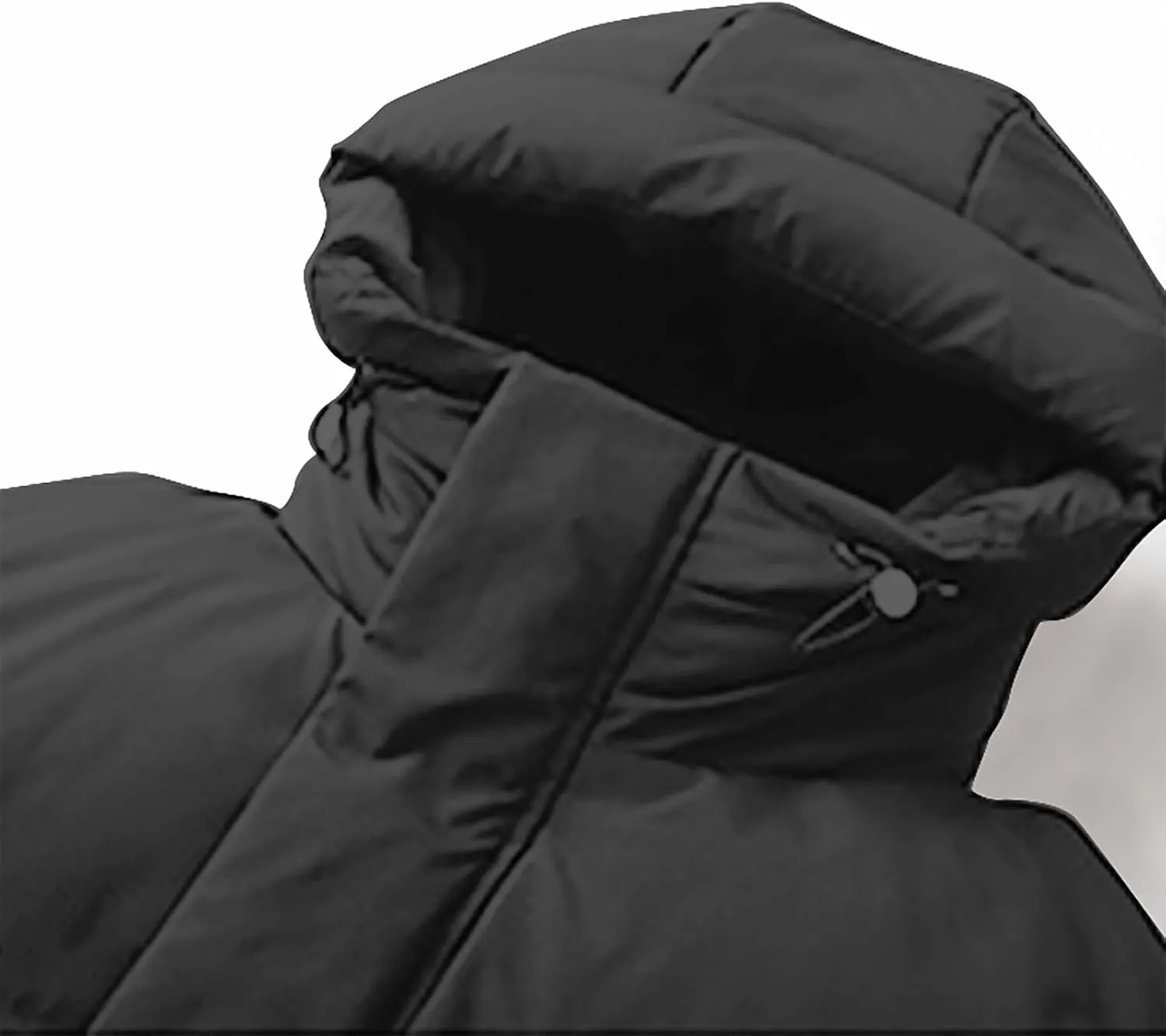 Mens Puffer Jacket Long Winter Coat Hooded Down Jacket Warm Parka Jacket Quilted Insulated Jacket Windproof Coat