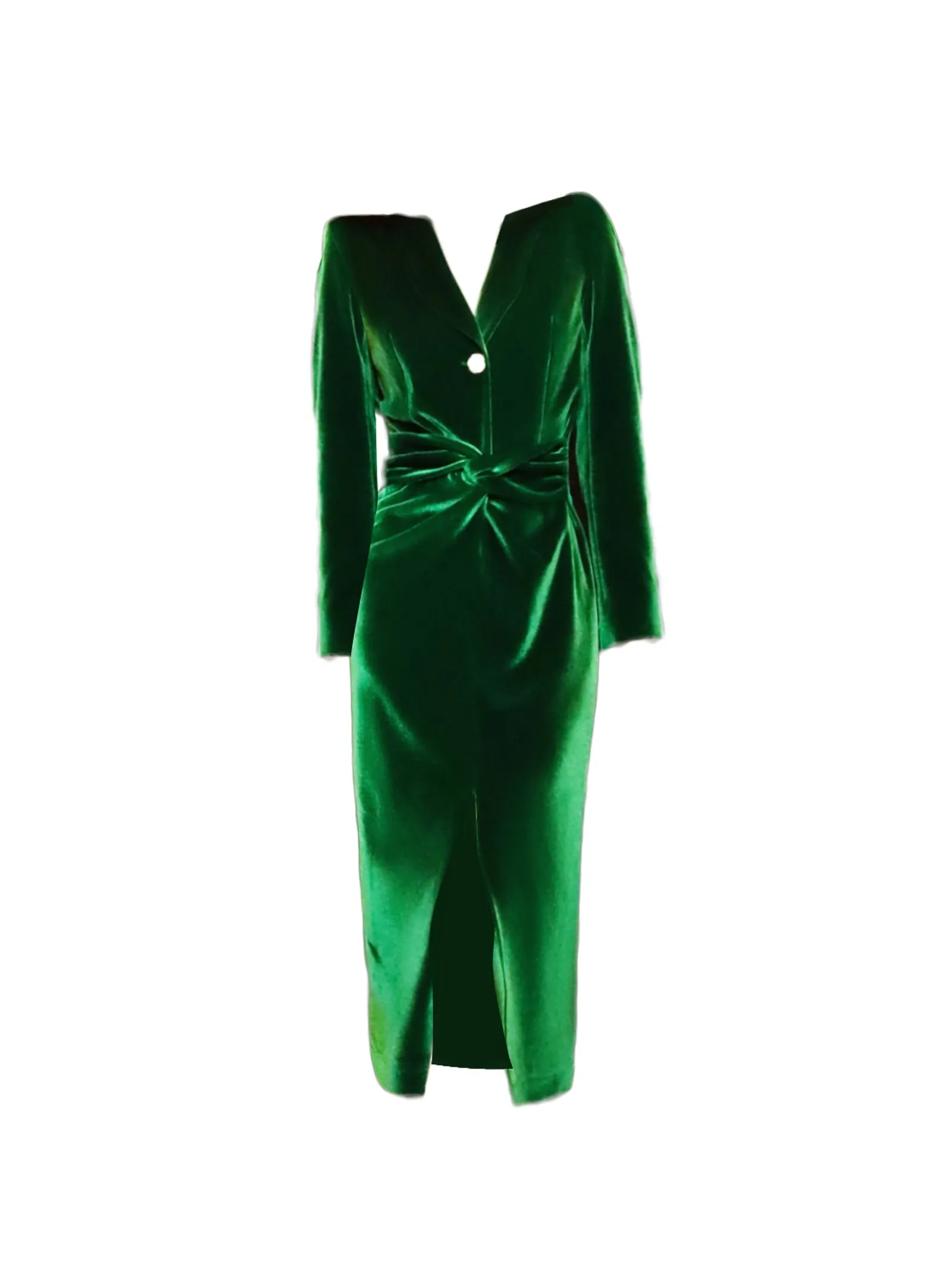 New retro light luxury design sense velvet simple self-cultivation feminine long-sleeved dress- Filia