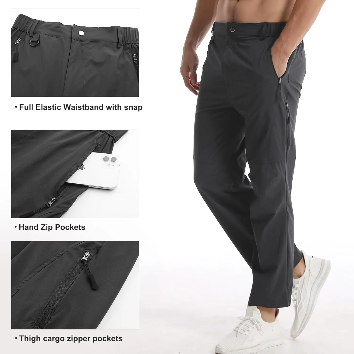 Suwangi Men's Hiking Pants Quick-Dry Outdoor Cargo Pants Lightweight Running Joggers Pants for Men Tactical Pants with Pocket