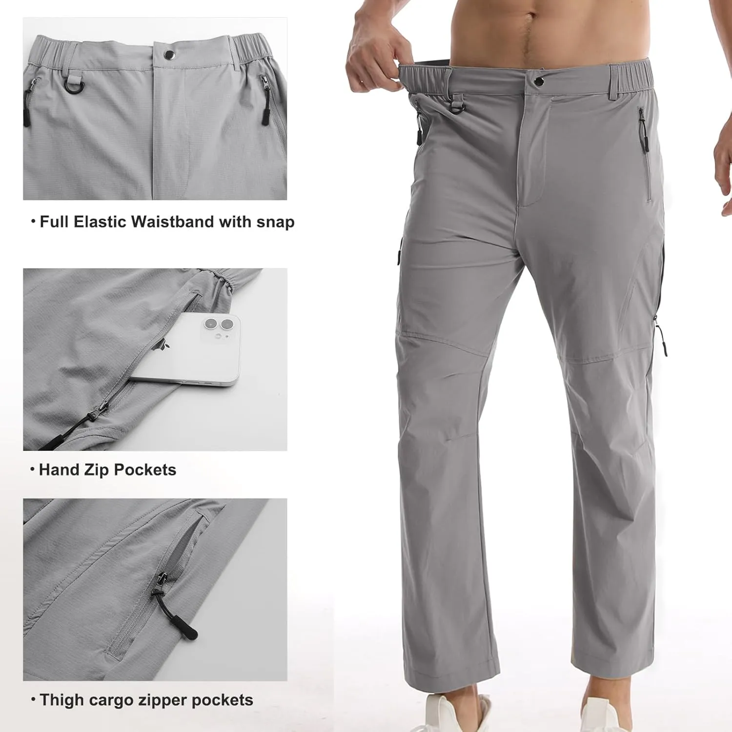 Suwangi Men's Hiking Pants Quick-Dry Outdoor Cargo Pants Lightweight Running Joggers Pants for Men Tactical Pants with Pocket