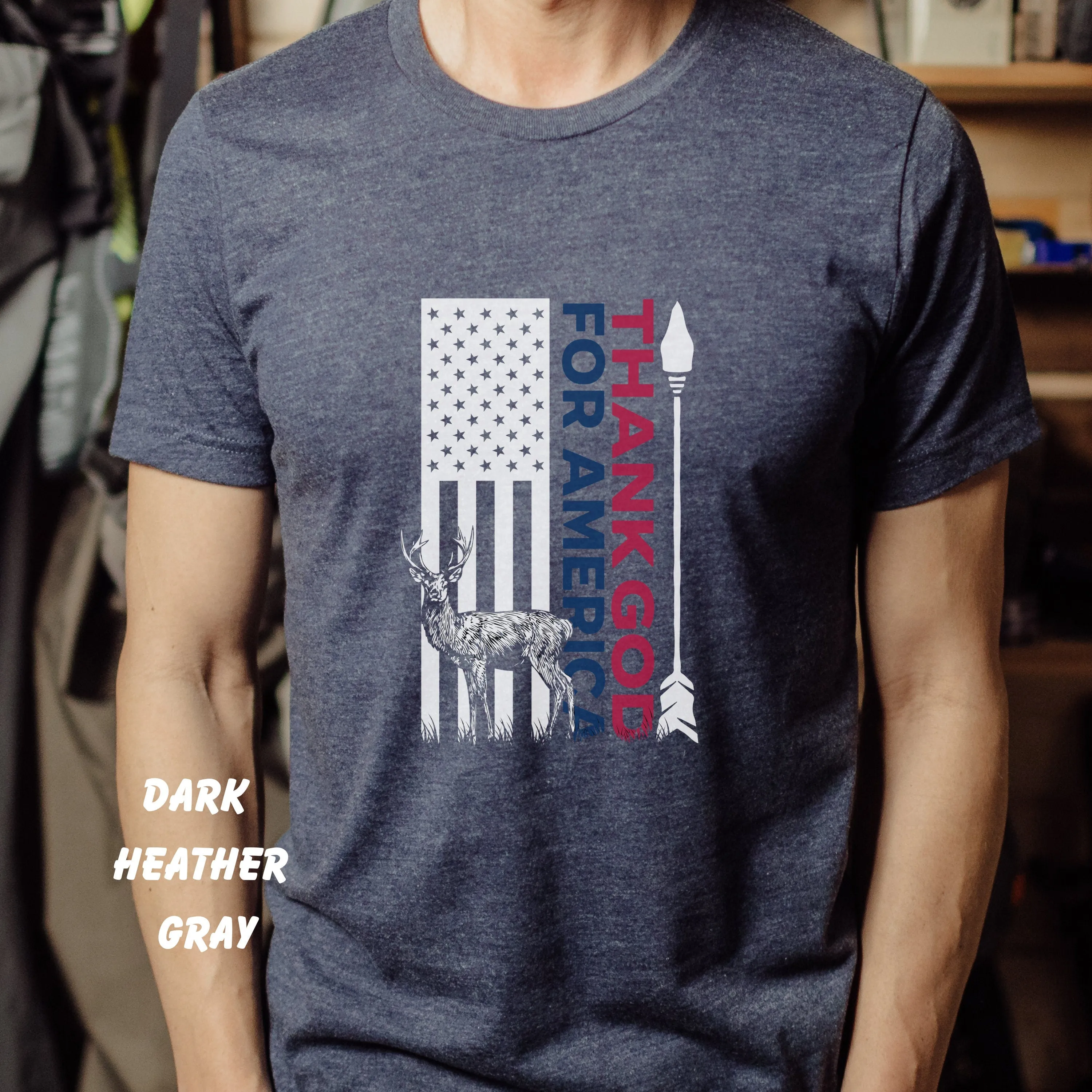 USA Bow Hunting Shirt, Thank God For America