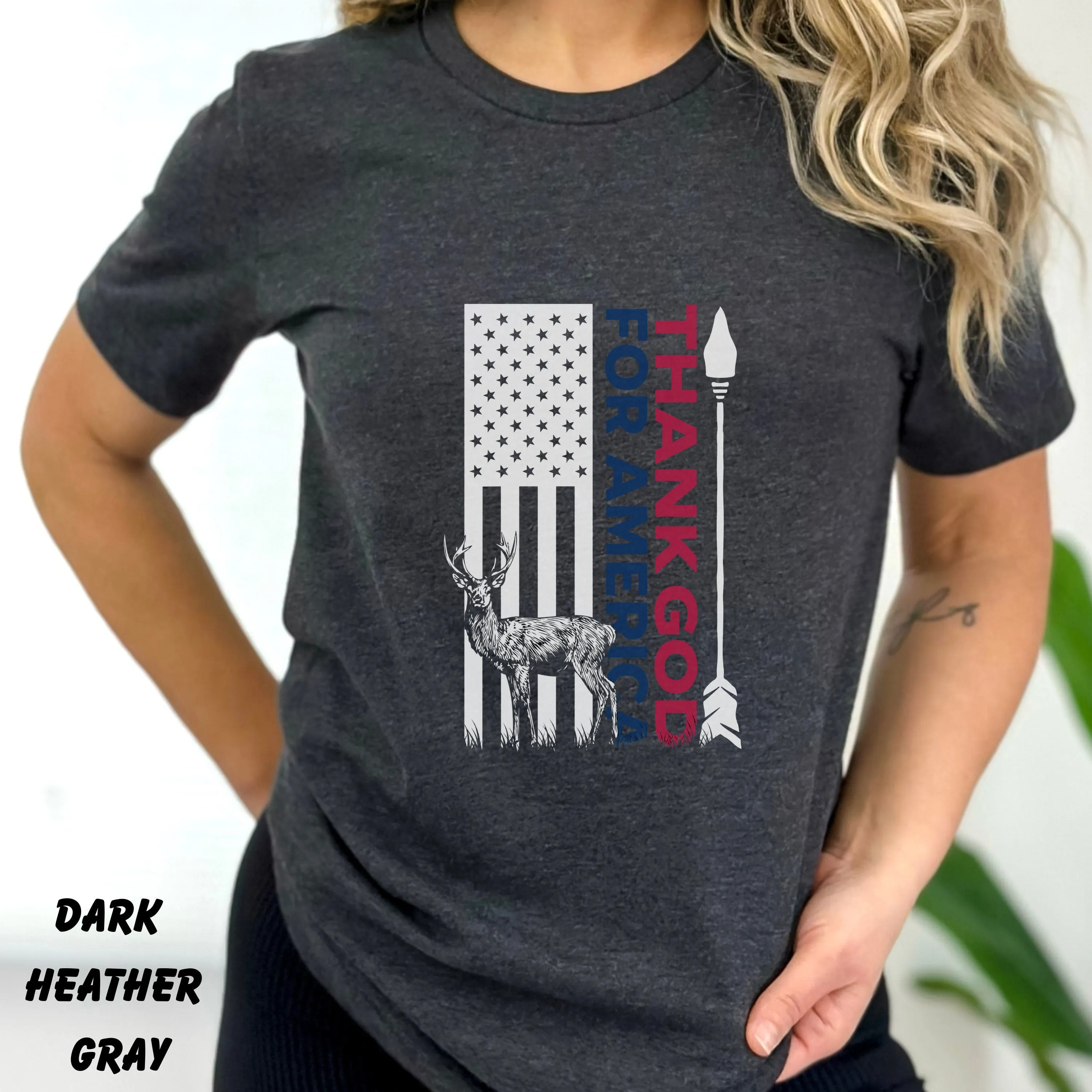 USA Bow Hunting Shirt, Thank God For America