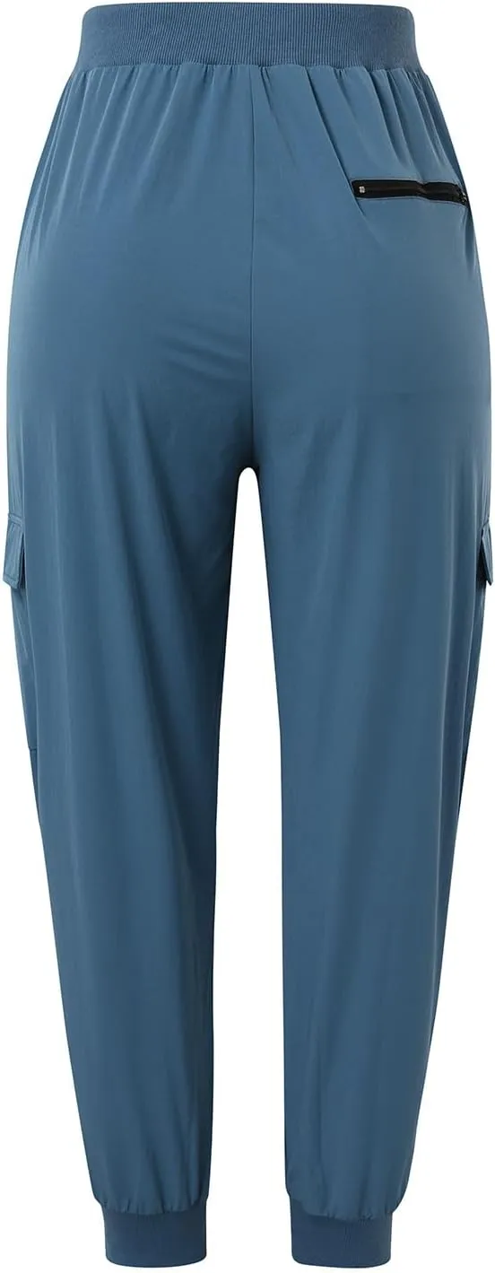 Women's Casual Cargo Pants High Waist Hiking Pant Workout Straight Leg Lightweight Hiking Outdoor Trouser with Pocket