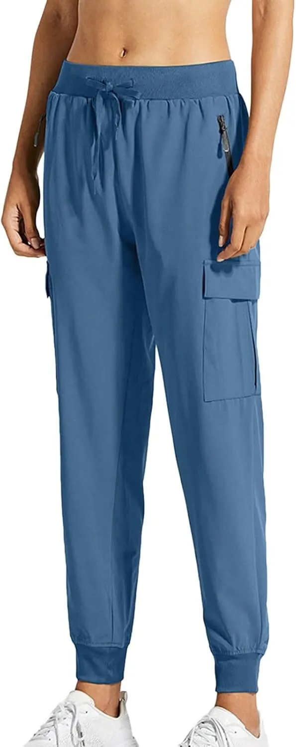 Women's Casual Cargo Pants High Waist Hiking Pant Workout Straight Leg Lightweight Hiking Outdoor Trouser with Pocket