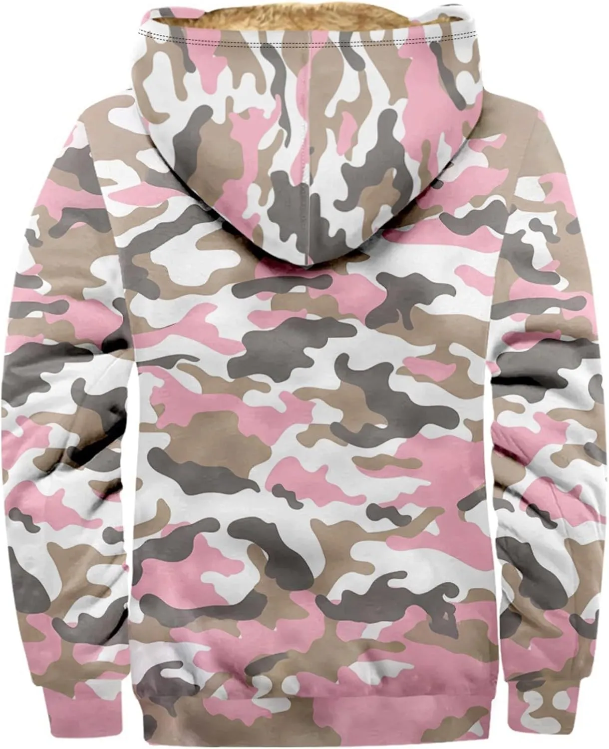 Zip Up Hoodie Men Winter Sherpa Lined Graphic Jacket Windproof Workout Oversized Coat Big And Tall Cool Windbreaker Outwear